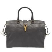 Pre-owned Leather totes Yves Saint Laurent Vintage , Gray , Dames