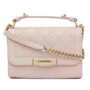 Pre-owned Leather chanel-bags Chanel Vintage , Beige , Dames