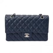 Pre-owned Leather chanel-bags Chanel Vintage , Blue , Dames