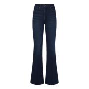 Blauwe High-Rise Flare Jeans Frame , Blue , Dames