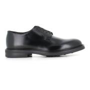 Zwarte Leren Derby Schoenen Green George , Black , Heren