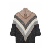 Roll Neck Cape Sweater Gustav , Multicolor , Dames