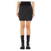 Zwarte Pailletten Rok Liu Jo , Black , Dames