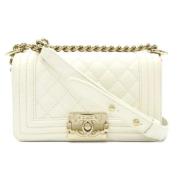 Pre-owned Fabric shoulder-bags Chanel Vintage , White , Dames