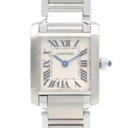 Pre-owned Stainless Steel watches Cartier Vintage , Beige , Dames