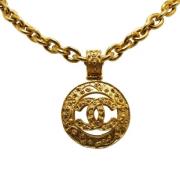 Pre-owned Metal necklaces Chanel Vintage , Yellow , Dames