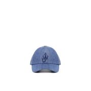 Blauwe Katoenen Hoeden met Logo Borduursel JW Anderson , Blue , Unisex