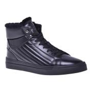 Trainers in black quilted leather and leather Baldinini , Black , Here...