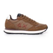 Nylon Suede Sneakers Vos Kleur Sun68 , Brown , Heren