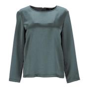 Groene Polyester Blouse met Lange Mouwen Max Mara Weekend , Green , Da...