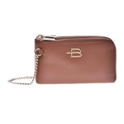 Tan calfskin wallet Baldinini , Pink , Dames