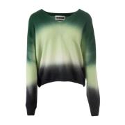 Groene Dip Dye V-Hals Jersey Top Crush , Multicolor , Dames