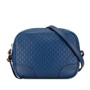 Pre-owned Leather crossbody-bags Gucci Vintage , Blue , Dames