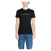 Katoenen Crew Neck T-Shirt Emporio Armani , Black , Heren