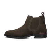 Groene Suède Chelsea Boots voor Heren Tommy Hilfiger , Green , Heren