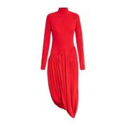 Jurk met opstaande kraag Salvatore Ferragamo , Red , Dames