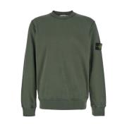 Groene Katoenen Fleece Sweaters Stone Island , Green , Heren