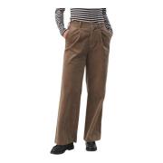 Wijde Pijp Walnoot Broek Part Two , Brown , Dames