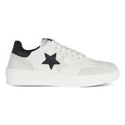 Leren Ster Sneakers met Strik 2Star , White , Heren