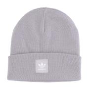 Grijze Gebreide Muts met Logo Adidas , Gray , Heren