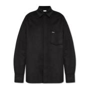 Wollen shirt met zak Salvatore Ferragamo , Black , Heren