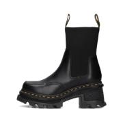 Zwarte leren enkellaarzen Dr. Martens , Black , Dames