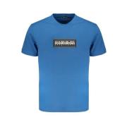 Blauw Katoenen T-Shirt Napapijri , Blue , Heren