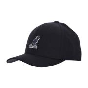 Zwarte wollen Flexfit gebogen klep pet Kangol , Black , Heren