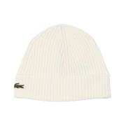 Witte Beanie Muts voor Stijl Lacoste , White , Heren