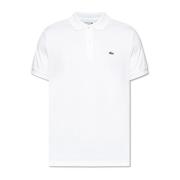 Polo met logo-vormige patch Lacoste , White , Heren