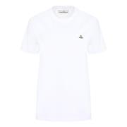 Geribbelde Katoenen Crew-Neck T-Shirt Vivienne Westwood , White , Dame...