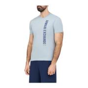 Verticale Logo TShirt - Les Bleus Armani Exchange , Blue , Heren