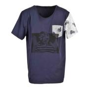 Blauw Print Korte Mouw T-shirt Gabriele Pasini , Blue , Heren