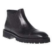 Ankle boots in black leather Baldinini , Black , Heren