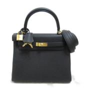 Pre-owned Leather handbags Hermès Vintage , Black , Dames