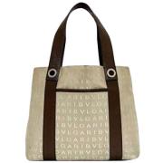 Pre-owned Leather totes Bvlgari Vintage , Beige , Dames