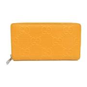 Pre-owned Leather wallets Gucci Vintage , Yellow , Dames