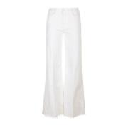 Witte Roller Fray Broek Mother , White , Dames