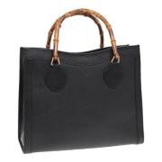 Pre-owned Leather handbags Gucci Vintage , Black , Dames