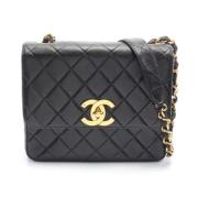 Pre-owned Leather shoulder-bags Chanel Vintage , Black , Dames