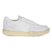 Vintage Leren Sneakers Lage Top Diadora , White , Heren