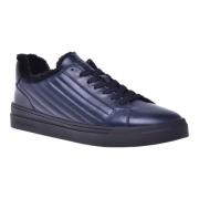 Trainers in dark blue quilted leather and leather Baldinini , Blue , H...