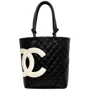 Pre-owned Leather chanel-bags Chanel Vintage , Black , Dames