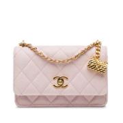 Pre-owned Leather crossbody-bags Chanel Vintage , Pink , Dames