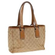 Pre-owned Canvas totes Gucci Vintage , Beige , Dames