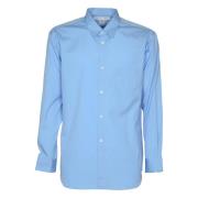 Blauw Katoenen Poplin Effen Shirt Comme des Garçons , Blue , Heren