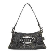 Studded Leren Schoudertas Zwart Dsquared2 , Black , Dames