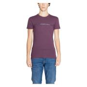 Katoenen Crew Neck T-Shirt Emporio Armani , Purple , Heren