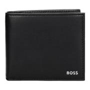 Heren Portemonnee Randy Zwart Leer Hugo Boss , Black , Heren