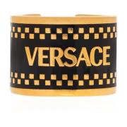 Ring met logo Versace , Black , Unisex